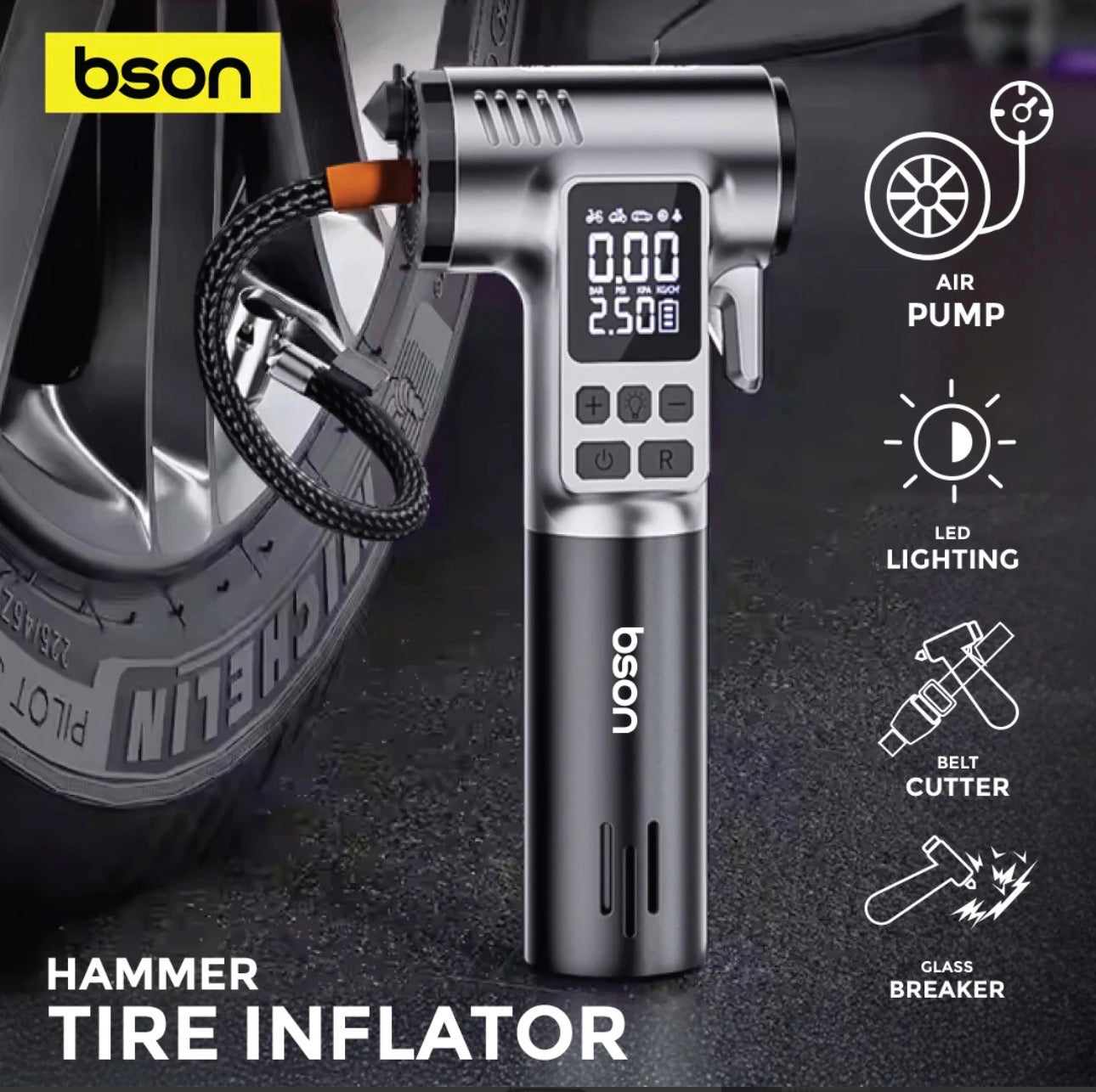 منفاخ الاطارات 4 في 1 - من شركة BSON